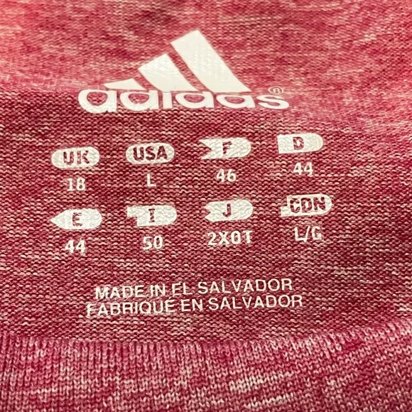 NWOT-Adidas Heathered Pink CLIMALITE Athletic Shirt - Picture 3 of 9
